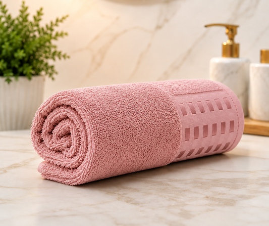 Premium Cotton Bath Towel with Side Border by Cotenza