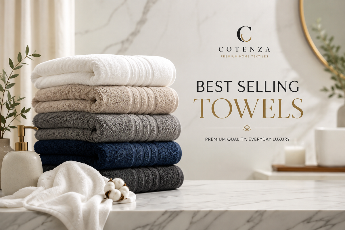 Shop premium velvet and cotton towels from Cotenza Pakistan. Discover soft, highly absorbent and luxurious towels designed for everyday comfort and lasting quality.